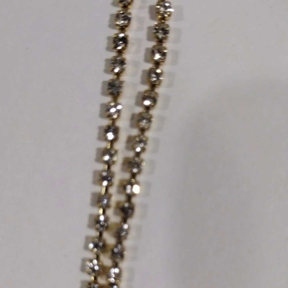 J.Crew Multi Strand Gold Necklace – Tassels & Crystal Accents Statement Jewelry